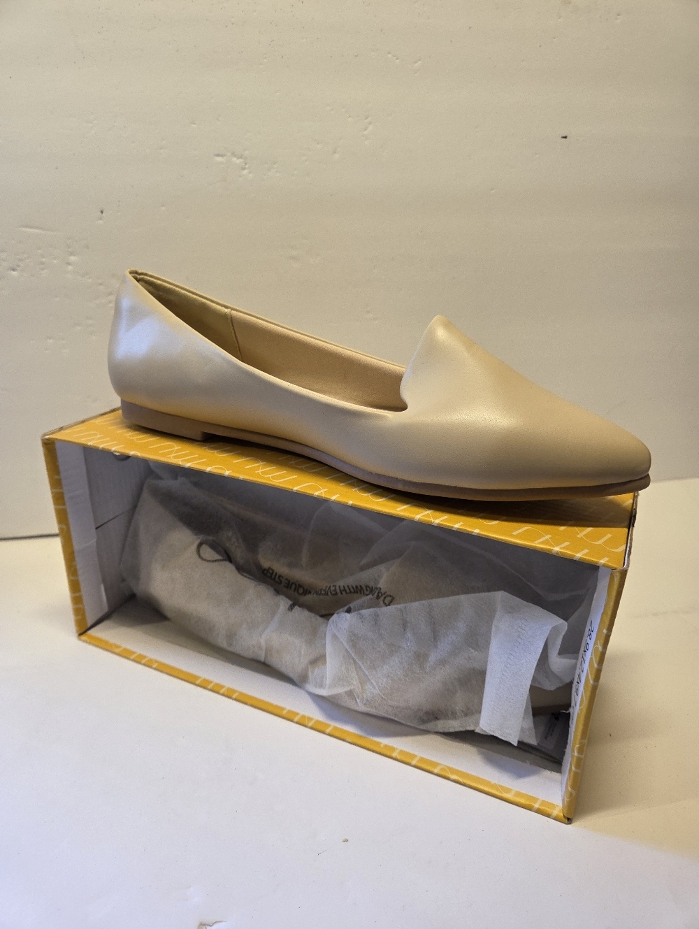 Champagne Gold Black Suede Casual Pointed Toe Flats (Luna Vega)